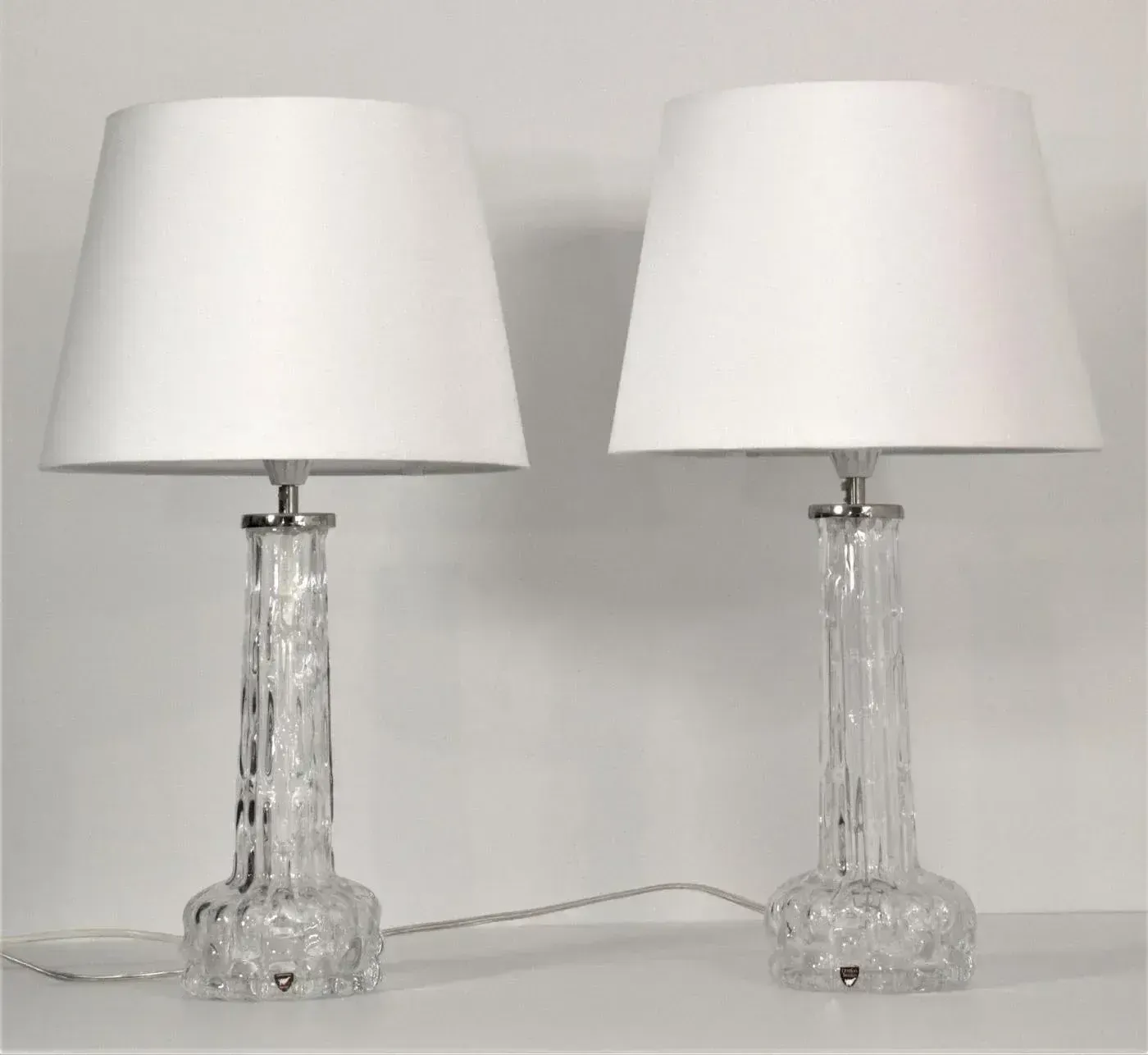 photo vinterior Art Glass Table Lamps By Carl Fagerlund For Orrefors, 1950s, Set Of 2