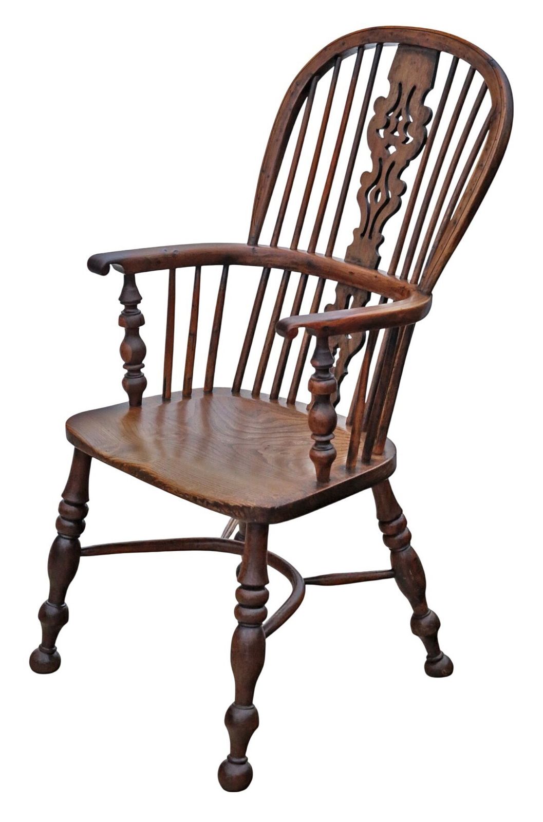 Antique 19th Century Yew & Elm Windsor Armchair Or Carver Elbow Chair– Fine Quality