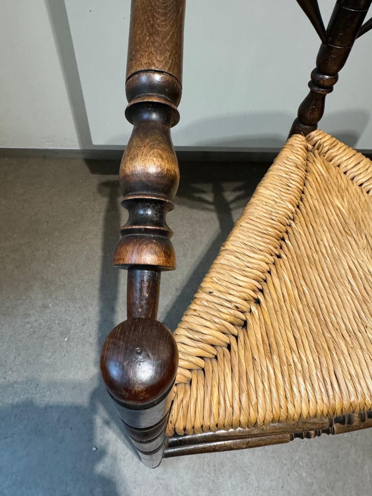 photo buy Two Rush Seat Knitting Armchair In An Antique Edwardian Style Triangular Corner Chair, 1900s