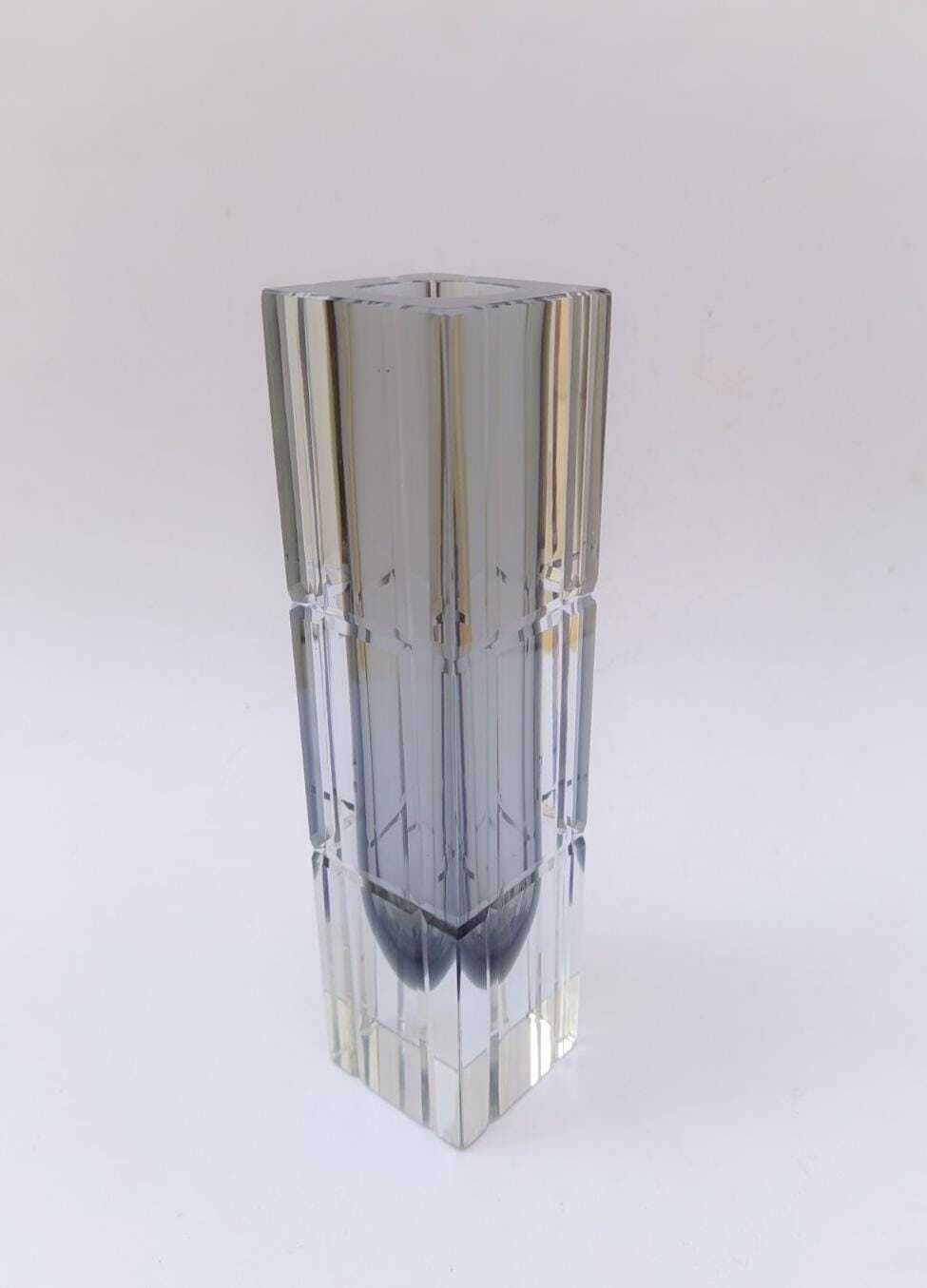 Vintage Murano Glass Vase Designed By Flavio Poli Mandruzzato, Smoked photo for sale