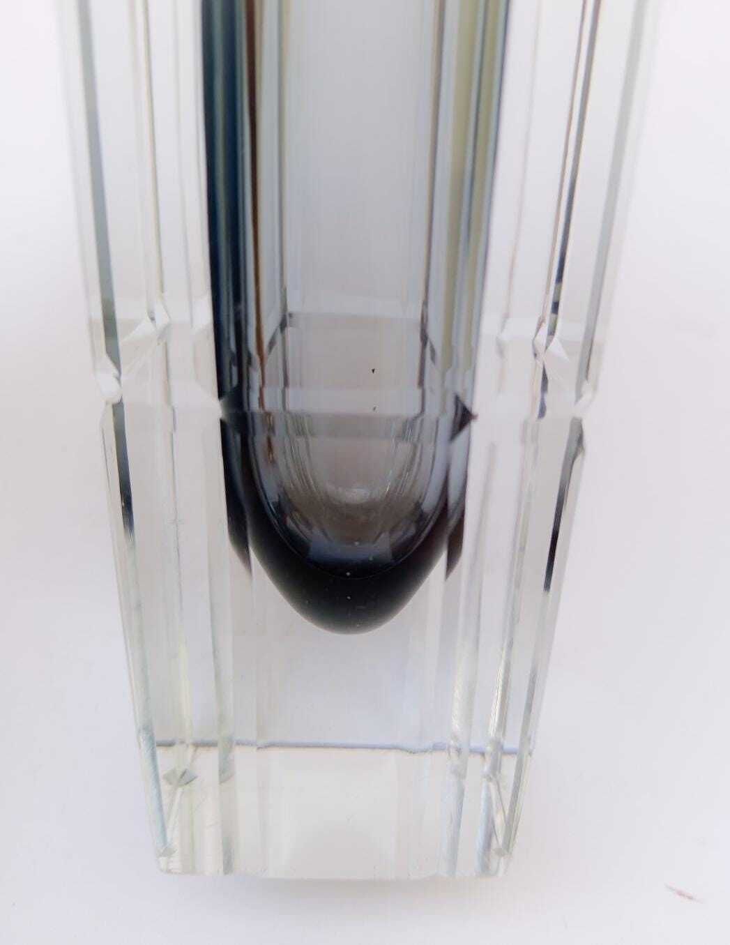 Vintage Murano Glass Vase Designed By Flavio Poli Mandruzzato, Smoked photo vinterior