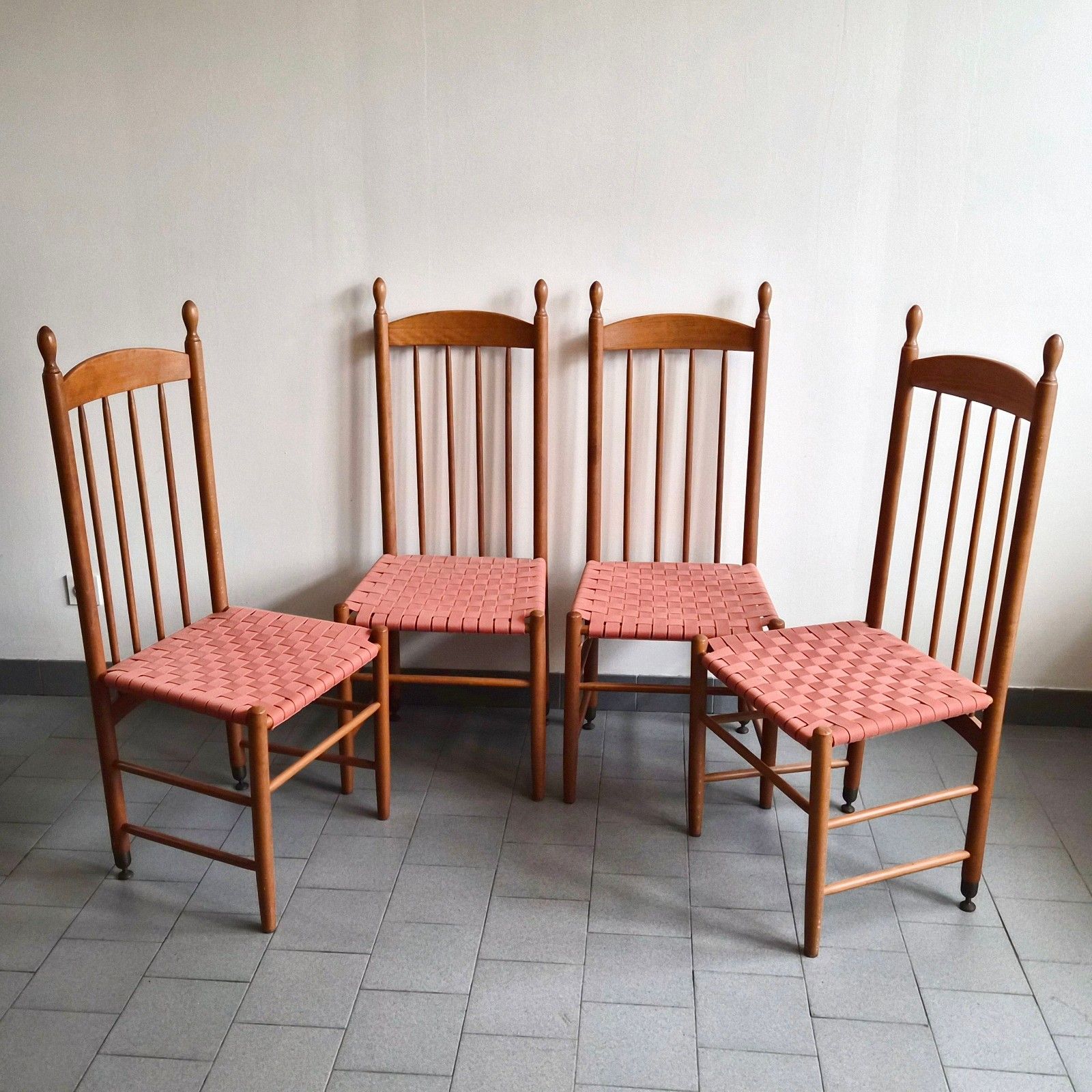 Vintage Jaren 1980 "Root" Set Van 4 Stoelen Voor Rock Wood En Heter – 80s Retro