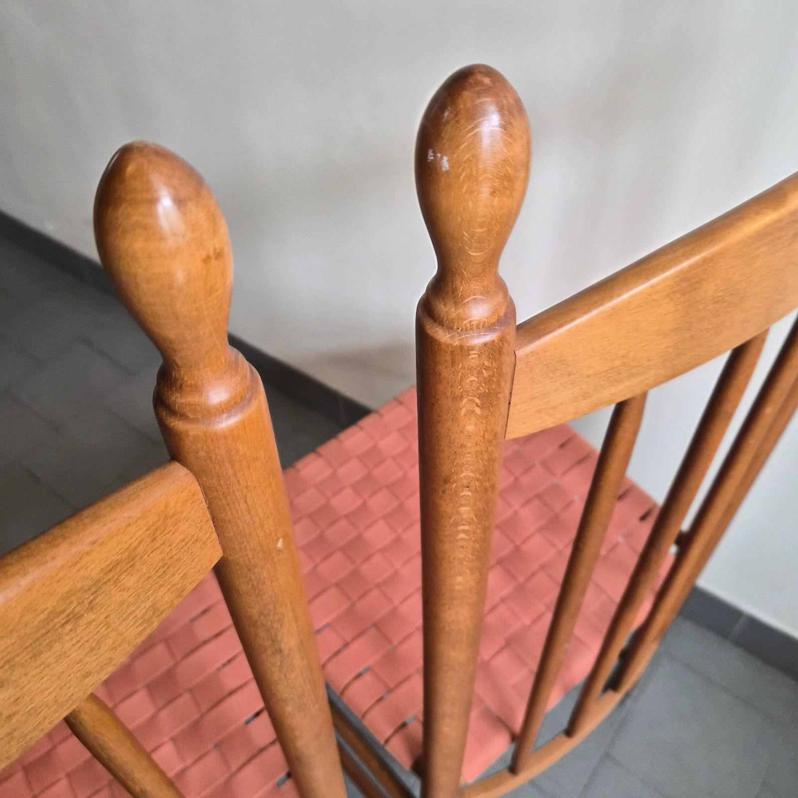 456.0 Vintage 1980s "Root" Suite Of 4 Chairs For Rock Wood And Heter 80s Retro photo