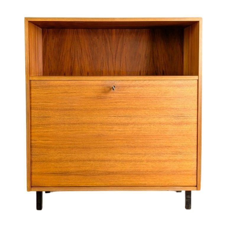 Original Midcentury Sideboard Bar Compartment Walnut Chest Of Drawers Vintage