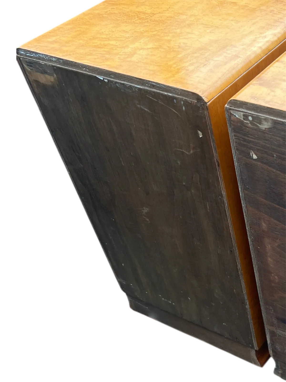Original 1930s Matching Pair Of Birdseye Maple Bedside Cabinets Stunning Pieces In Excellent Condition photo for sale
