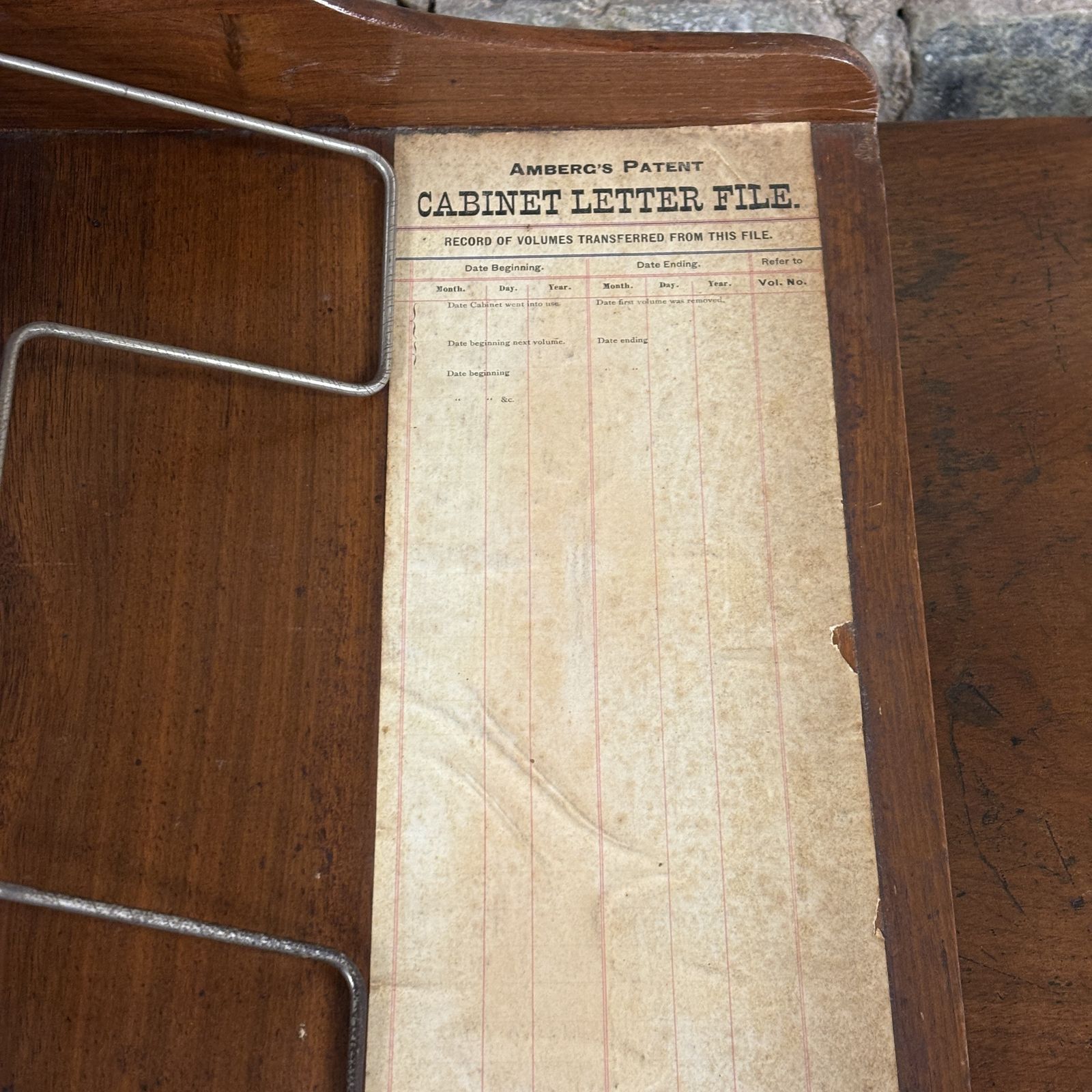 photo furniture 1900s Amberg’s Patent Cabinet Letter File