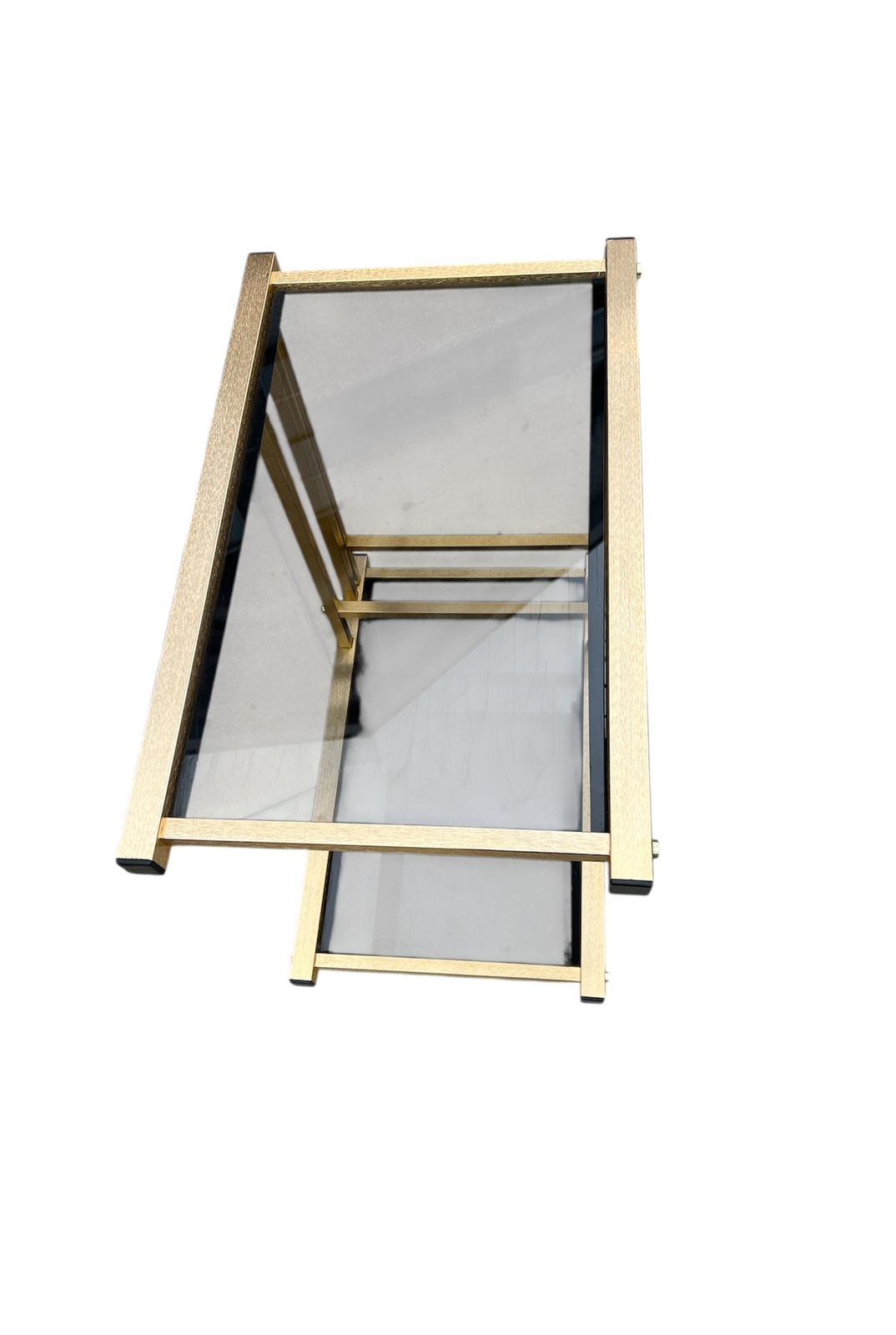 Mid Century Italian Bar Cart Gold Brushed Steel With Smoked Glass Shelves Attributed To Romeo Rega Italian Designer photo Furniture