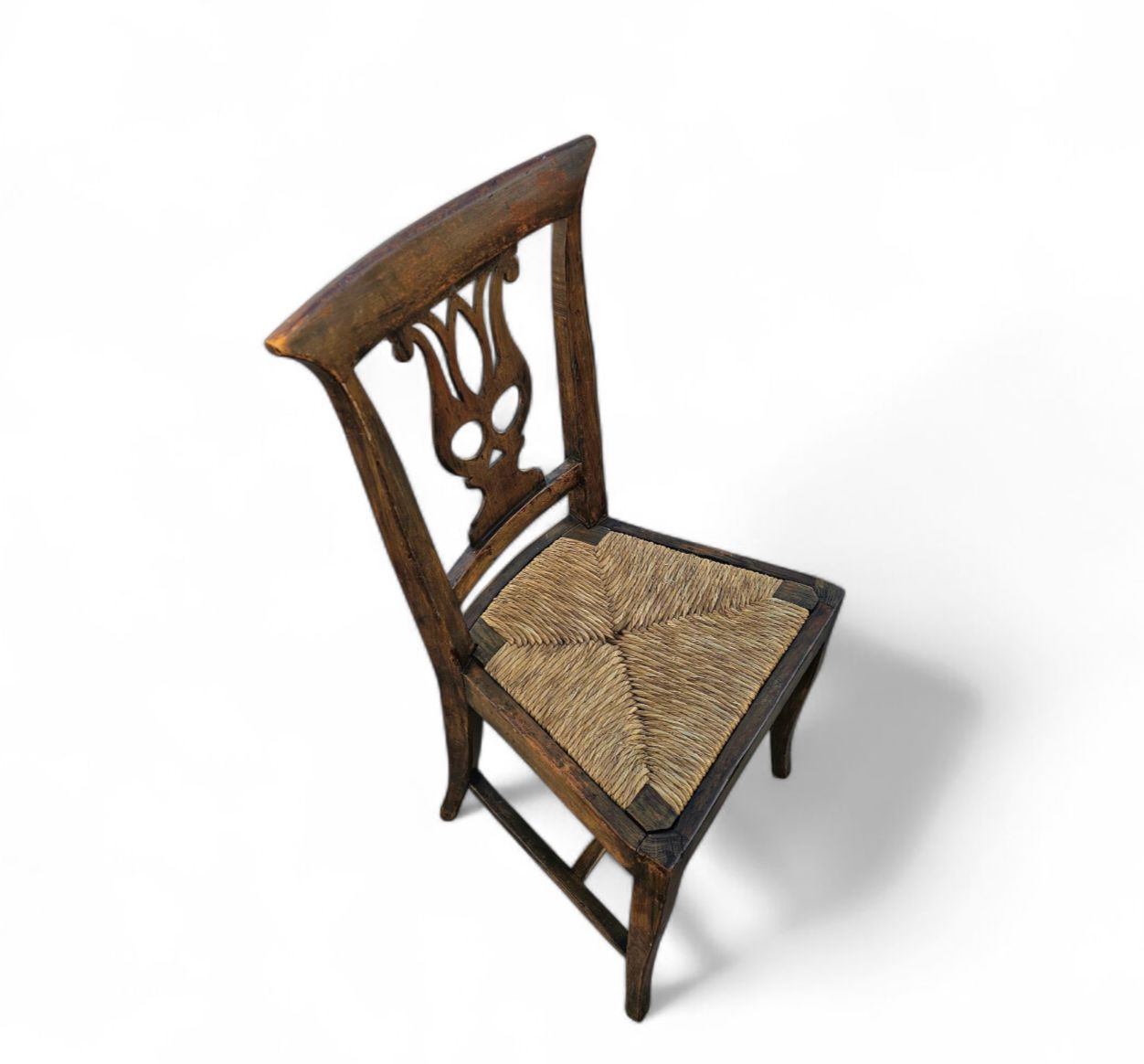photo furniture 4 X Elm Dining Chair With A Carved Back Frame In A Rosette / France / 1890 1900