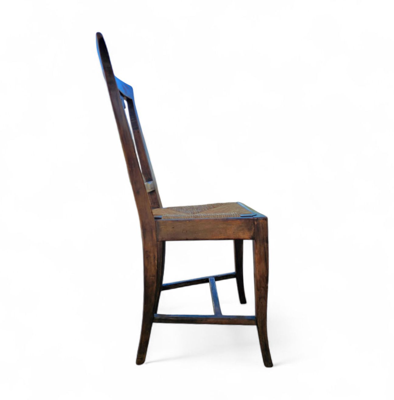 Furniture 4 X Elm Dining Chair With A Carved Back Frame In A Rosette / France / 1890 1900 photo