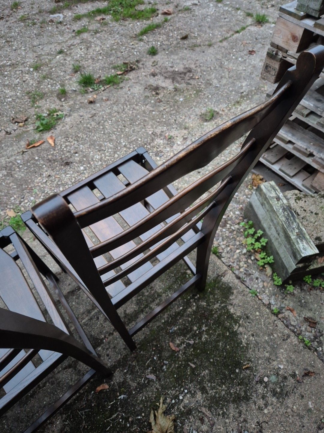 photo vinterior Set Of 4 1970s Ercol 715 Ladderback Dining Chairs Dark Finish, No Cushions.