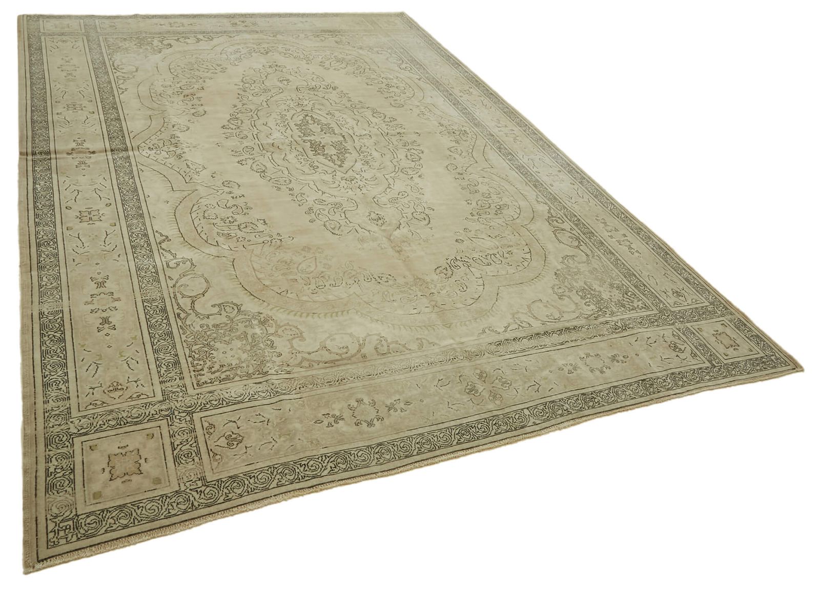 Handmade Beige Vintage Large Area Rug 243 Cm X 339 Cm photo furniture