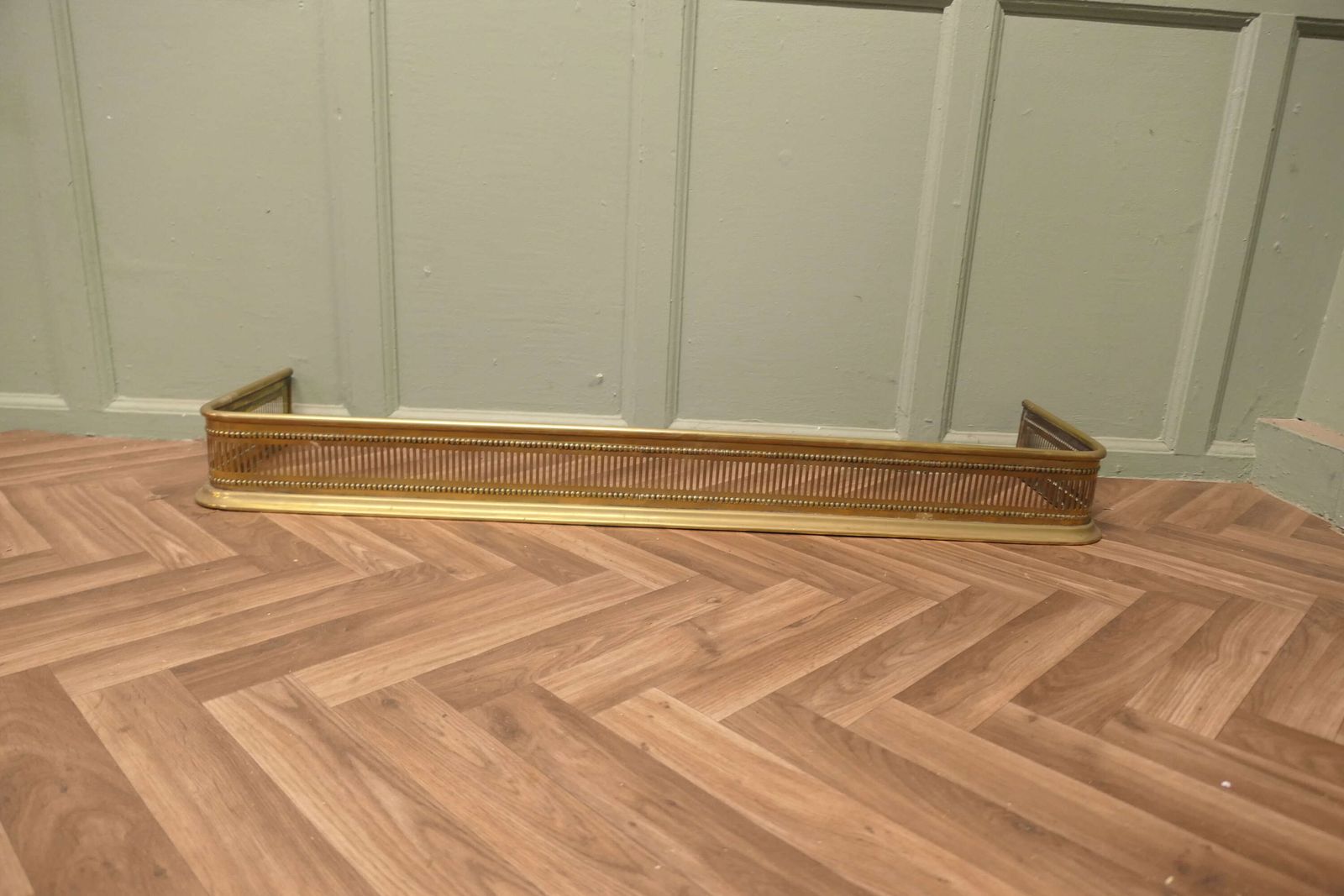 Long 19th Century Pierced Brass Fender photo furniture