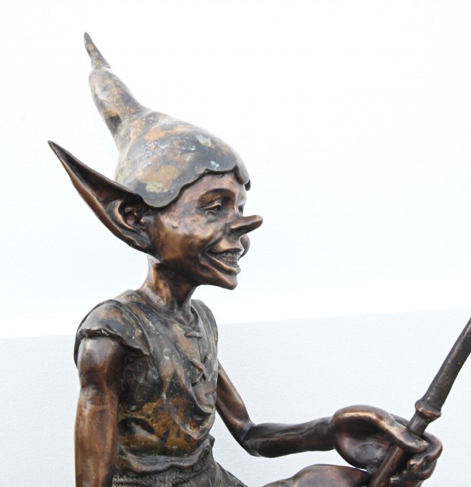 Bronze Fairey Fishing Statue Elph Goblin Mushroom Casting photo buy