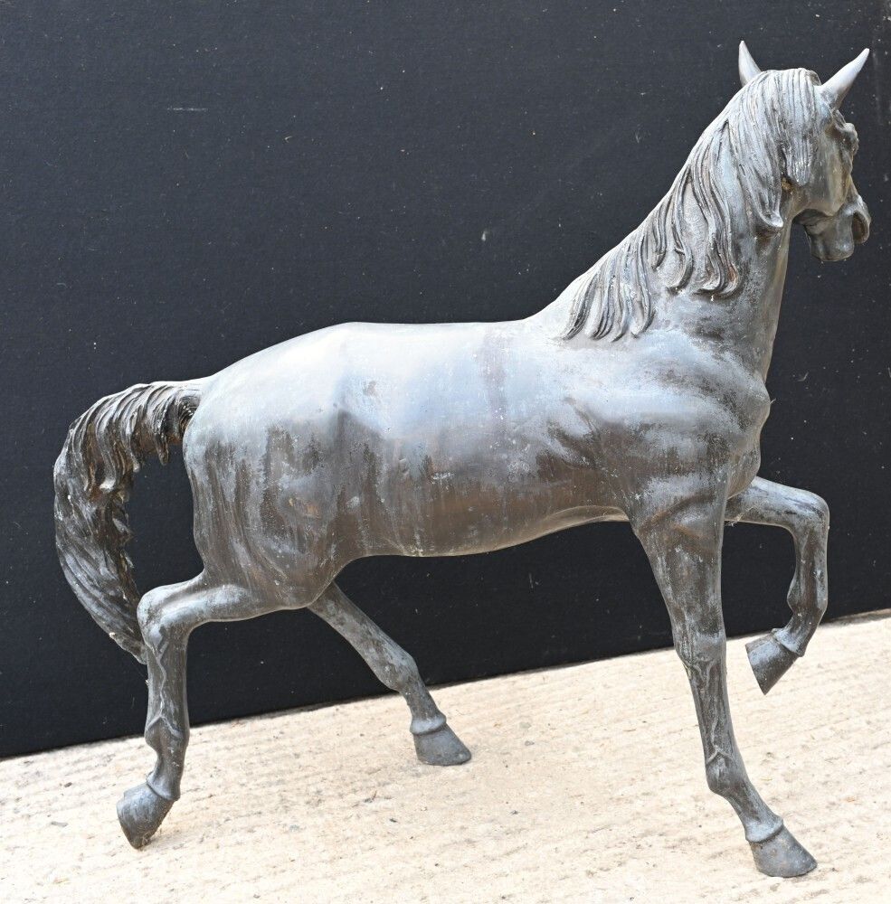 Italian Bronze Horse Statue Bronze Pony Garden Casting photo vintage