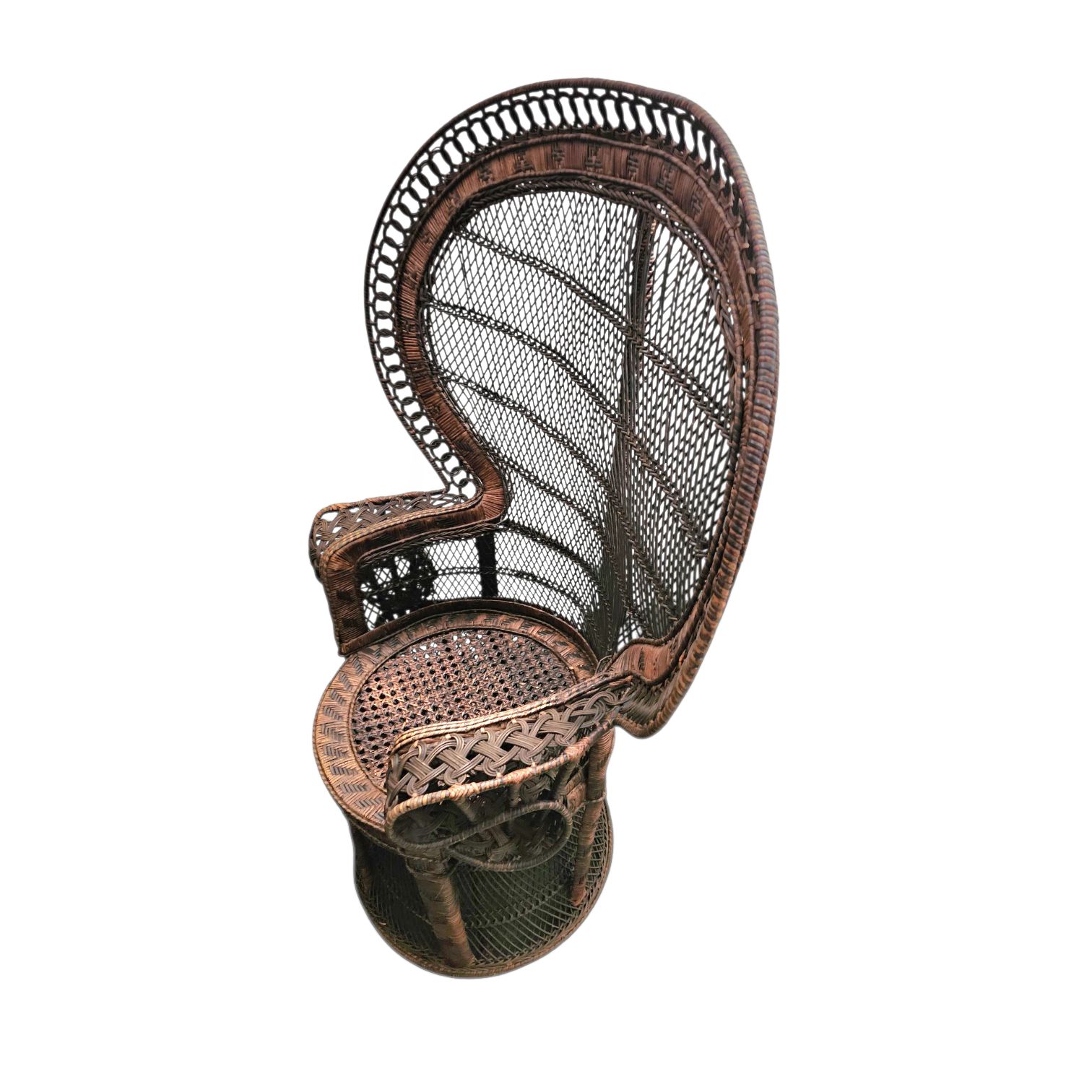 Peacock Emmanuelle Wicker Chair / Kok Maison / 1970s photo vinterior