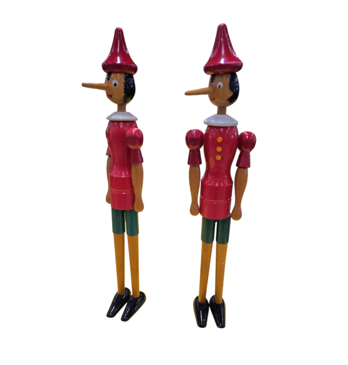 2 X Original Wooden Pinocchio Dolls By Gio Galetti / Italy 70s / Height 80 Cm photo 639.0