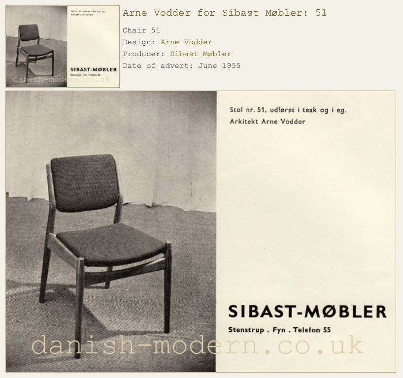 Set Of Six Arne Vodder Model 51 Dining Chairs For Sibast Møbler, Denmark, 1951 photo buy