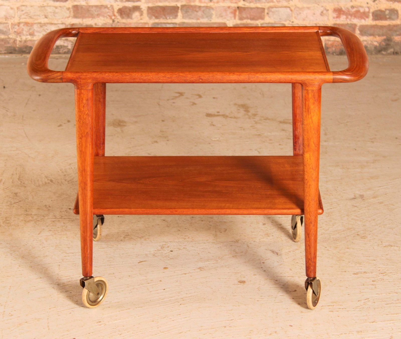 Furniture Mid Century 2 Tier Teak Serving Trolley By Niels O. Møller For J.L. Møllers, 1960s photo