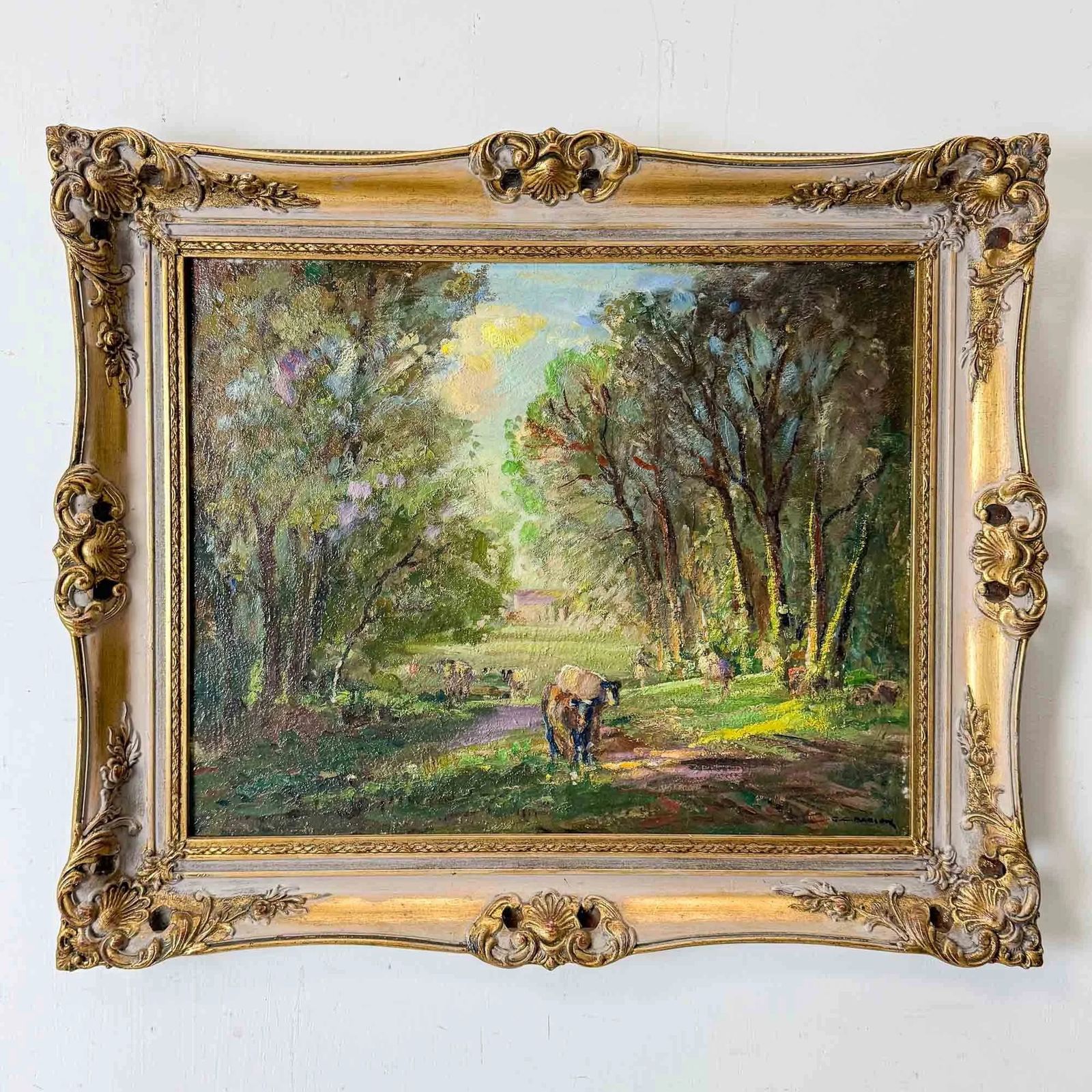 Cows In Woodland, Painting By Gordon Clifford Barlow