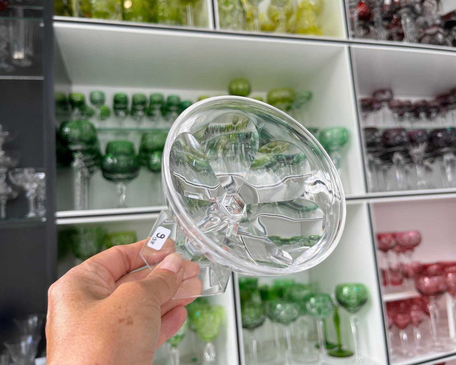 Antieke Kristallen Champagnecoupes | 6 Stuks | Zeshoekige Luchtbelsteel photo buy
