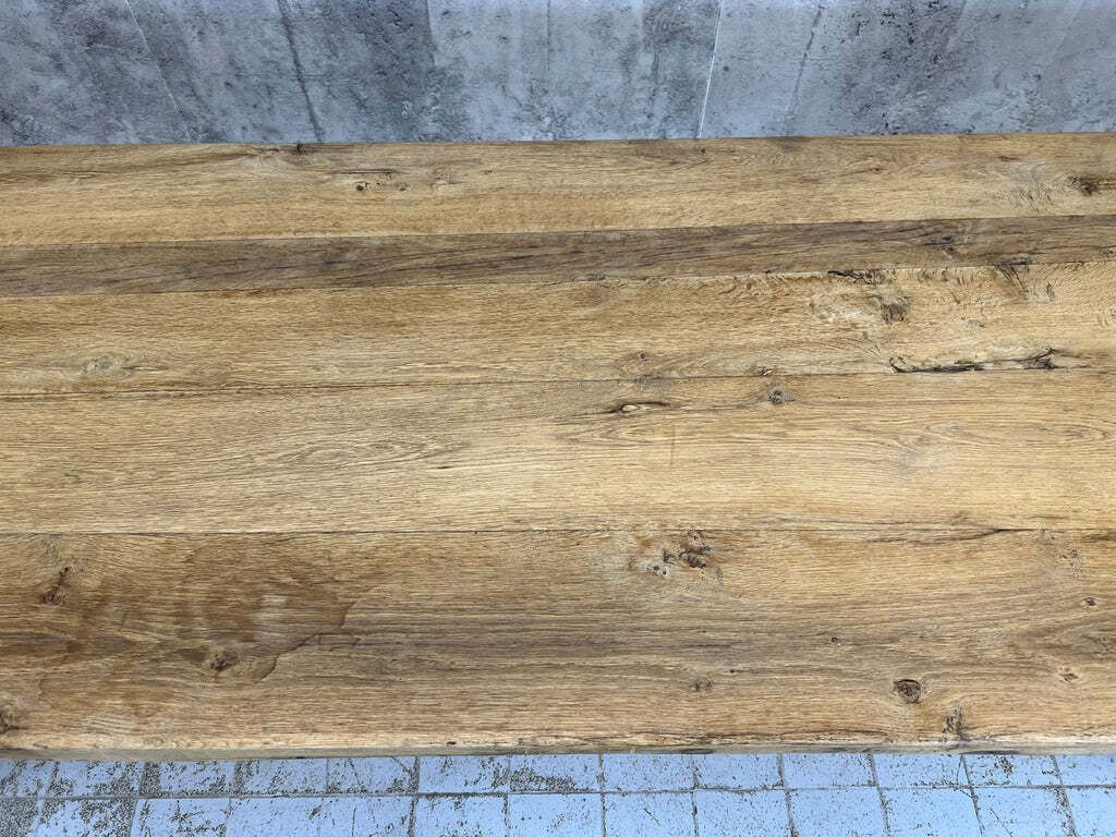 248cm Rustic Oak Dining Refectory Table photo for sale