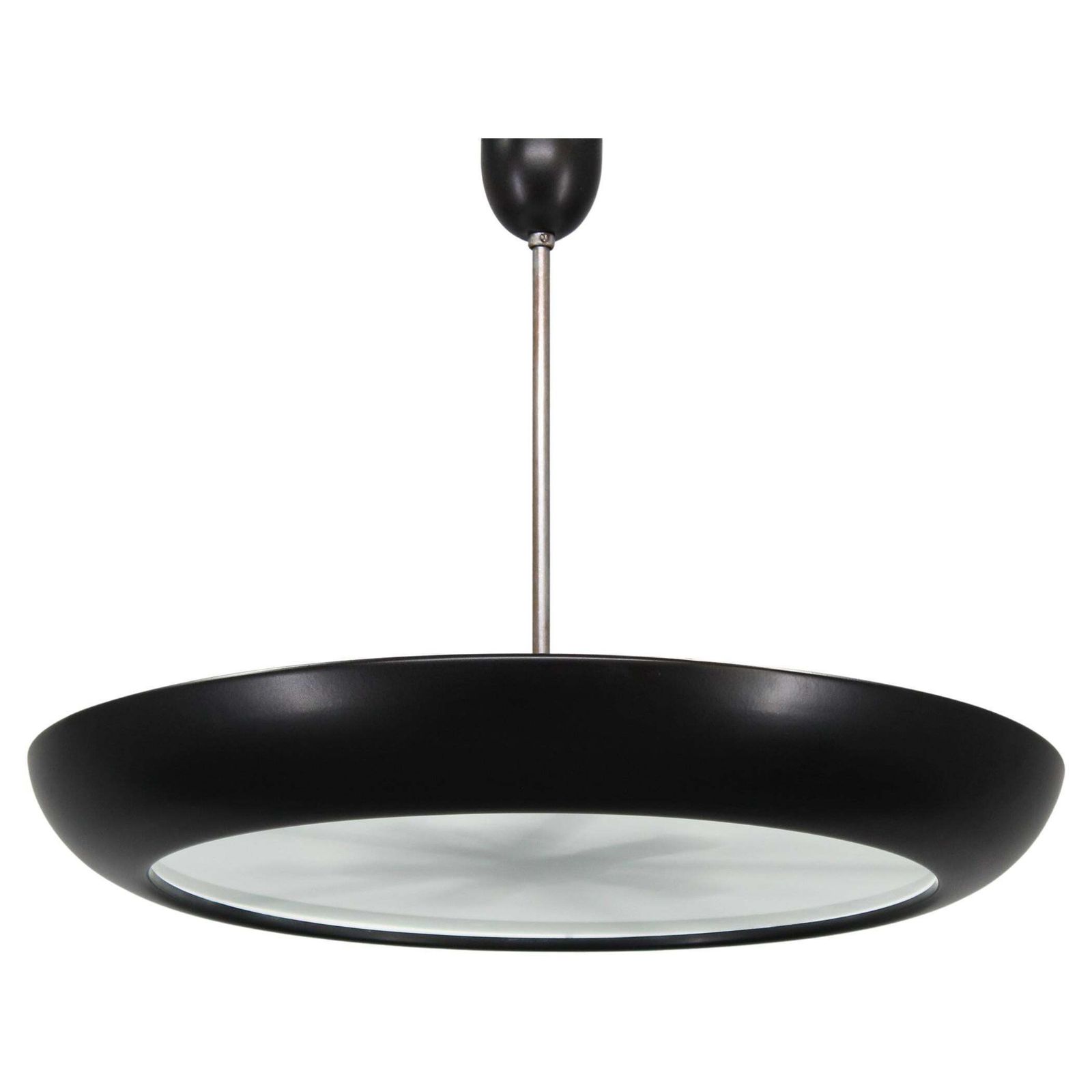 Bauhaus "Ufo" Pendant Light By Josef Hurka For Napako, Czechoslovakia, 1940s