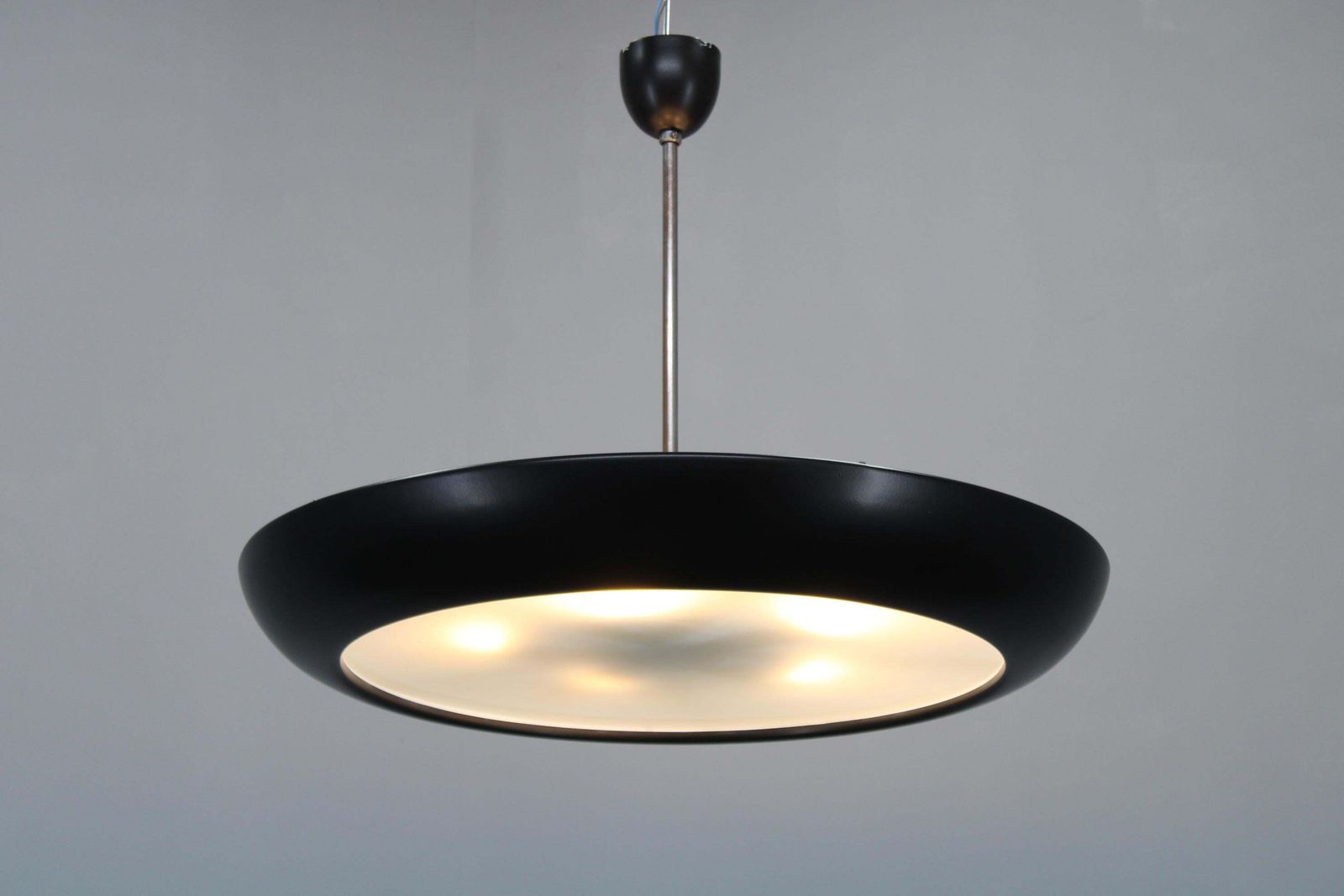 Bauhaus "Ufo" Pendant Light By Josef Hurka For Napako, Czechoslovakia, 1940s photo for sale