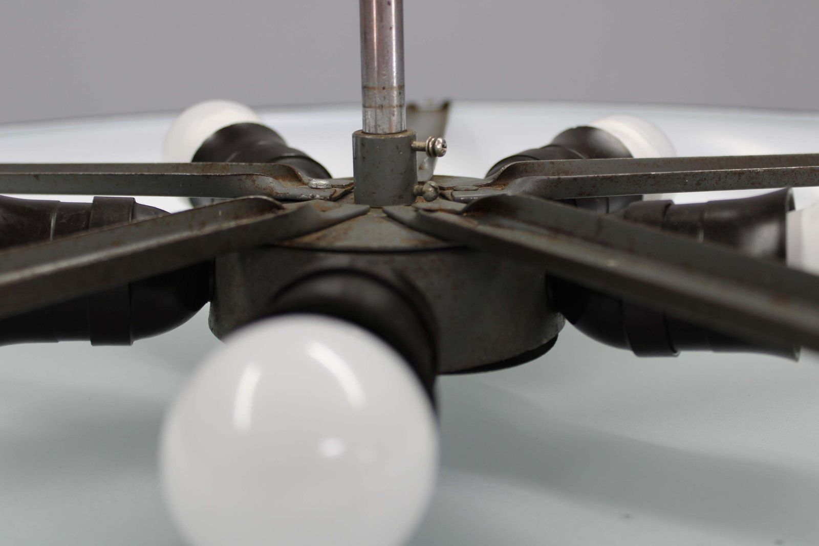 photo for sale Bauhaus "Ufo" Pendant Light By Josef Hurka For Napako, Czechoslovakia, 1940s