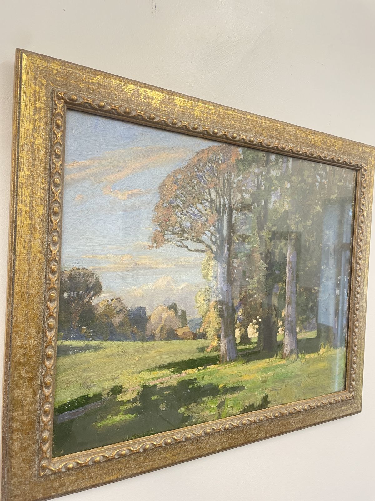 A Gorgeous Vintage Oil Landscape Painting photo furniture