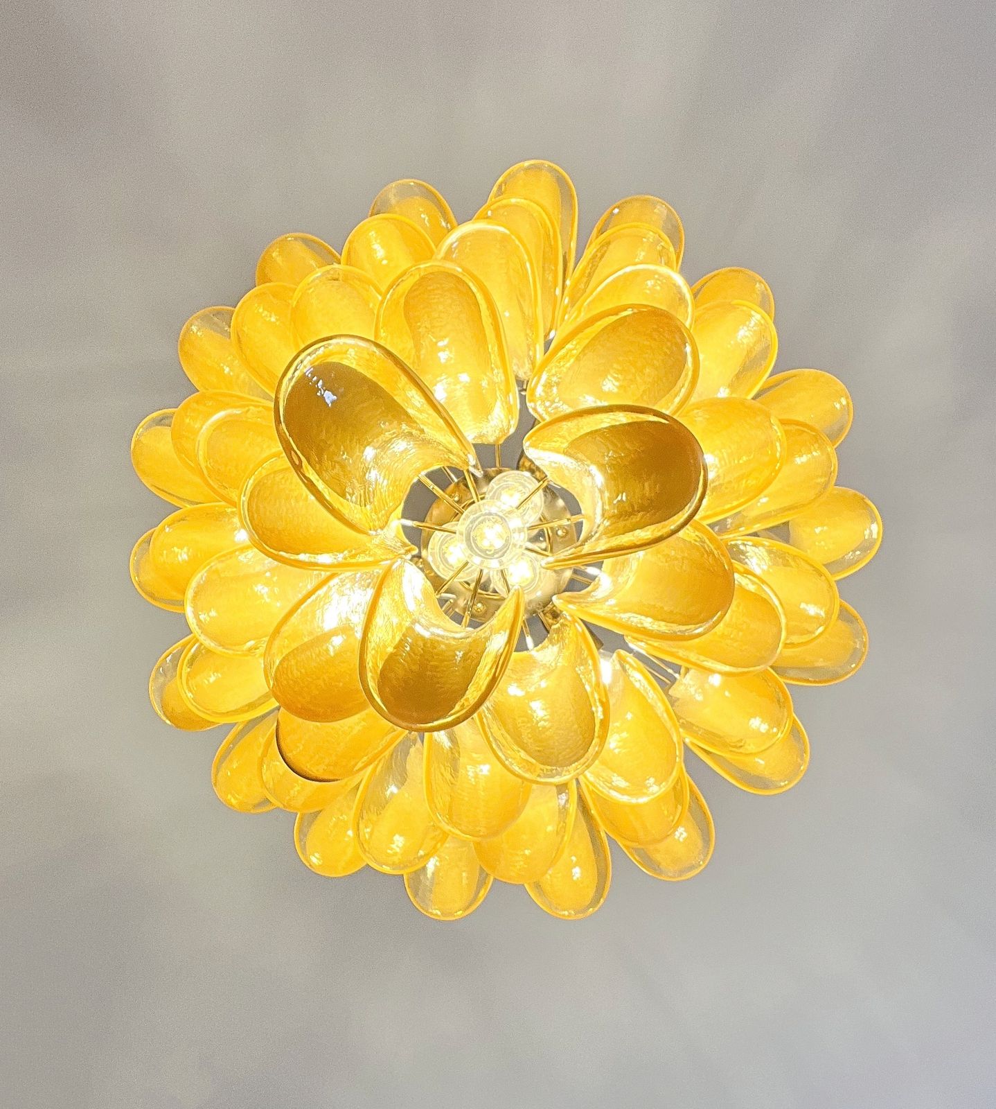 photo for sale Italian Vintage Murano Chandelier   52 Caramel Glass Petals