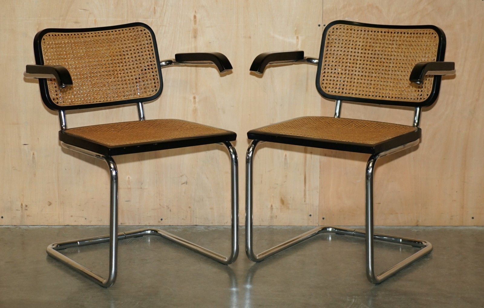 Timeless Pair Of Vintage Marcel Breuer Cesca Knoll B32 Chrome Bergere Armchairs photo furniture