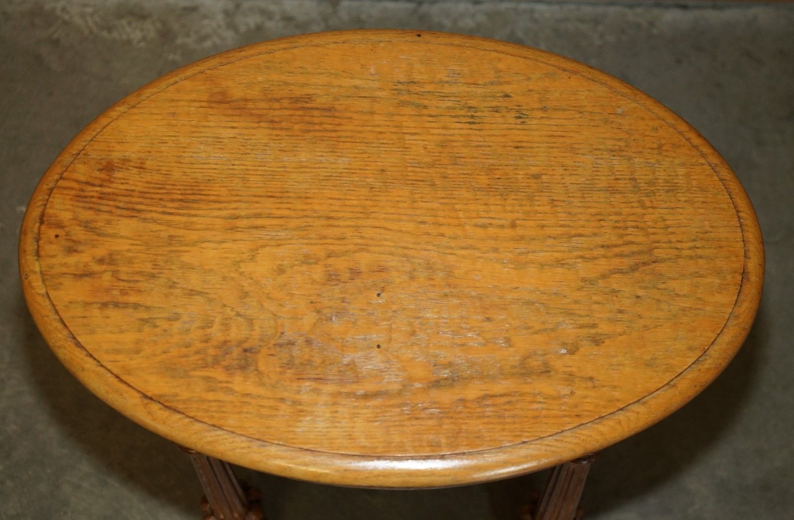 Stunning Pair Of Adzed Top English Oak Hand Carved Side End Lamp Wine Tables photo 1950.0