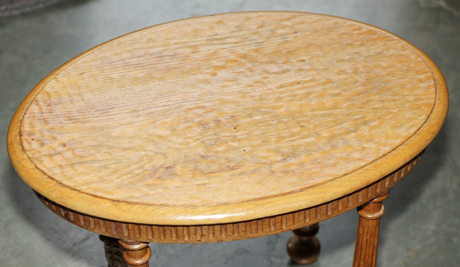 Stunning Pair Of Adzed Top English Oak Hand Carved Side End Lamp Wine Tables photo buy