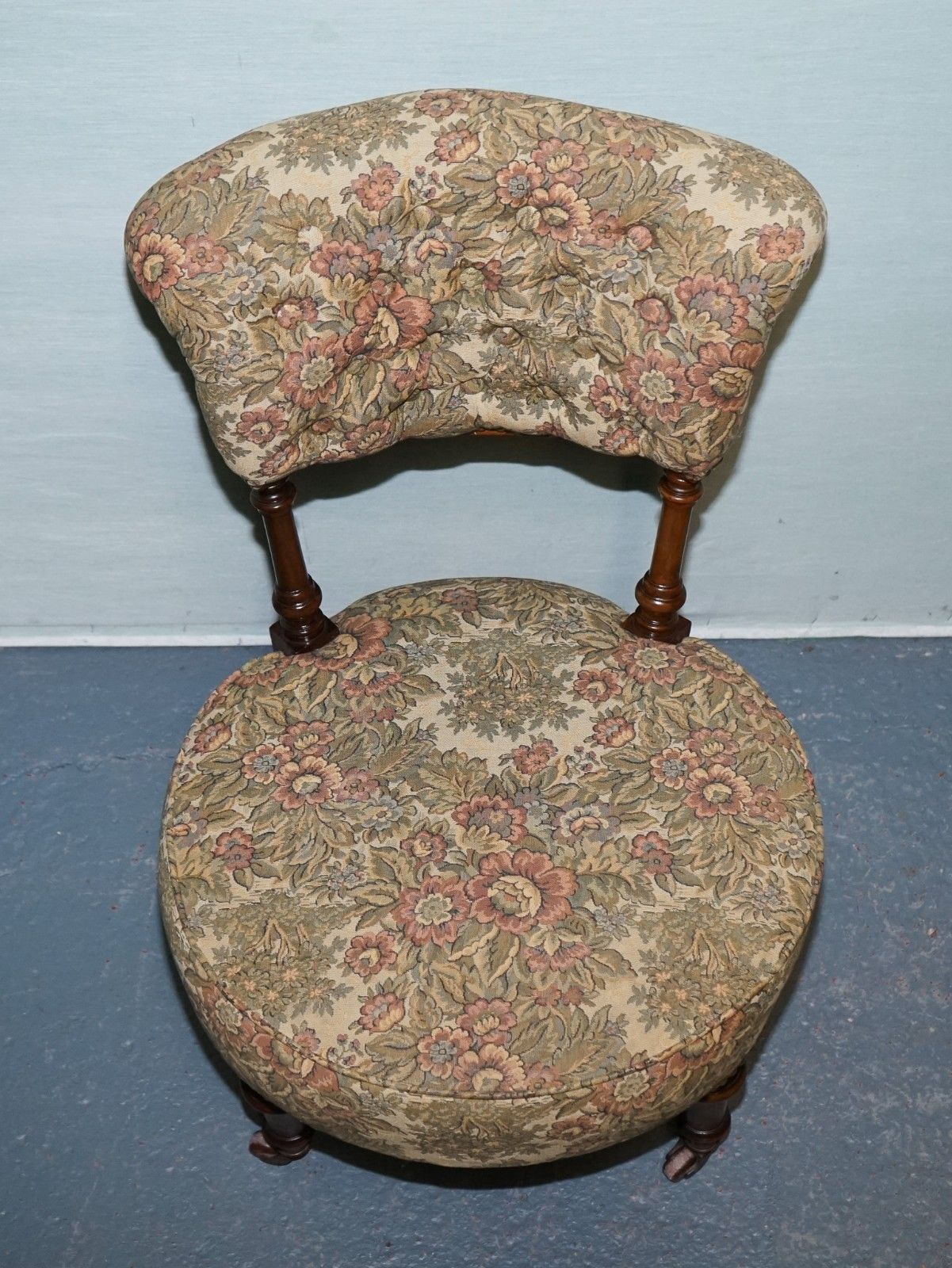 photo for sale Antique Victorian Tapestry Nursing Chair With Floral Flower Design