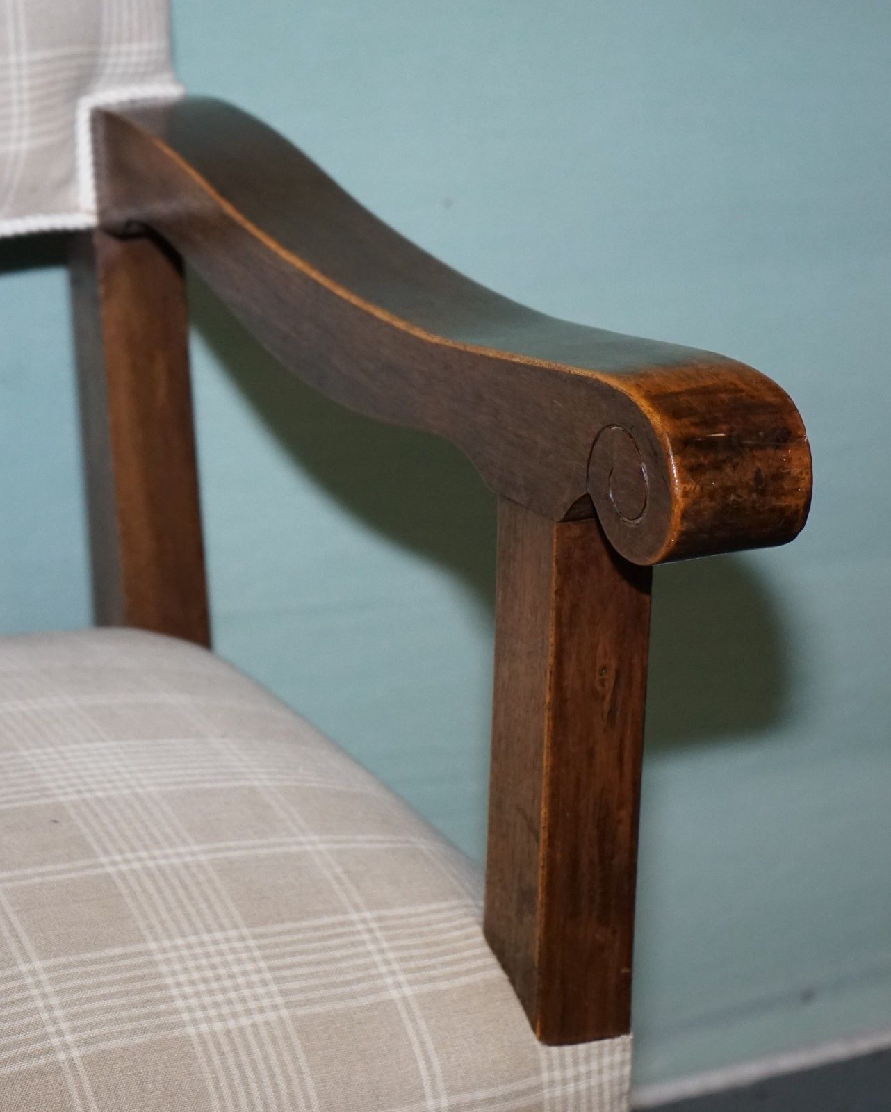 Lovely Pair Of Victorian Newly Upholstered Carver Armchairs Carved Wood Detail photo vintage