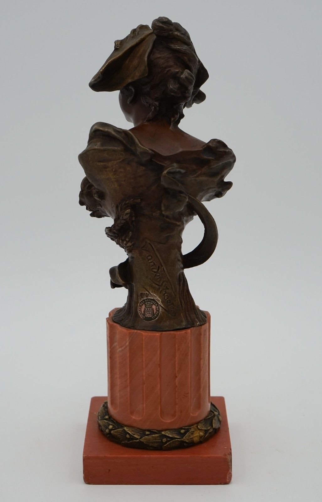 photo vinterior Antique 1885 1930 George Van Der Straeten Bronze Bust Of Dutch Lady