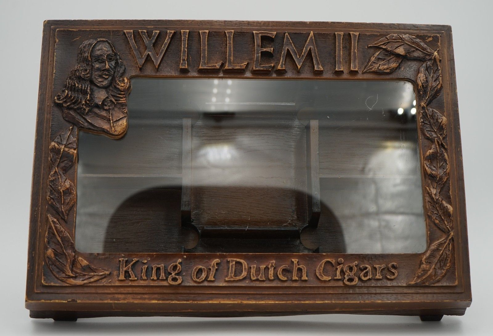 Antique Anglo Dutch Cigar Co. Willem II Oak Glazed Shop Counter Display Cabinet photo Furniture