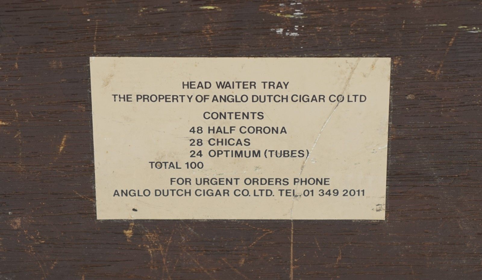photo vintage Antique Anglo Dutch Cigar Co. Willem II Oak Glazed Shop Counter Display Cabinet