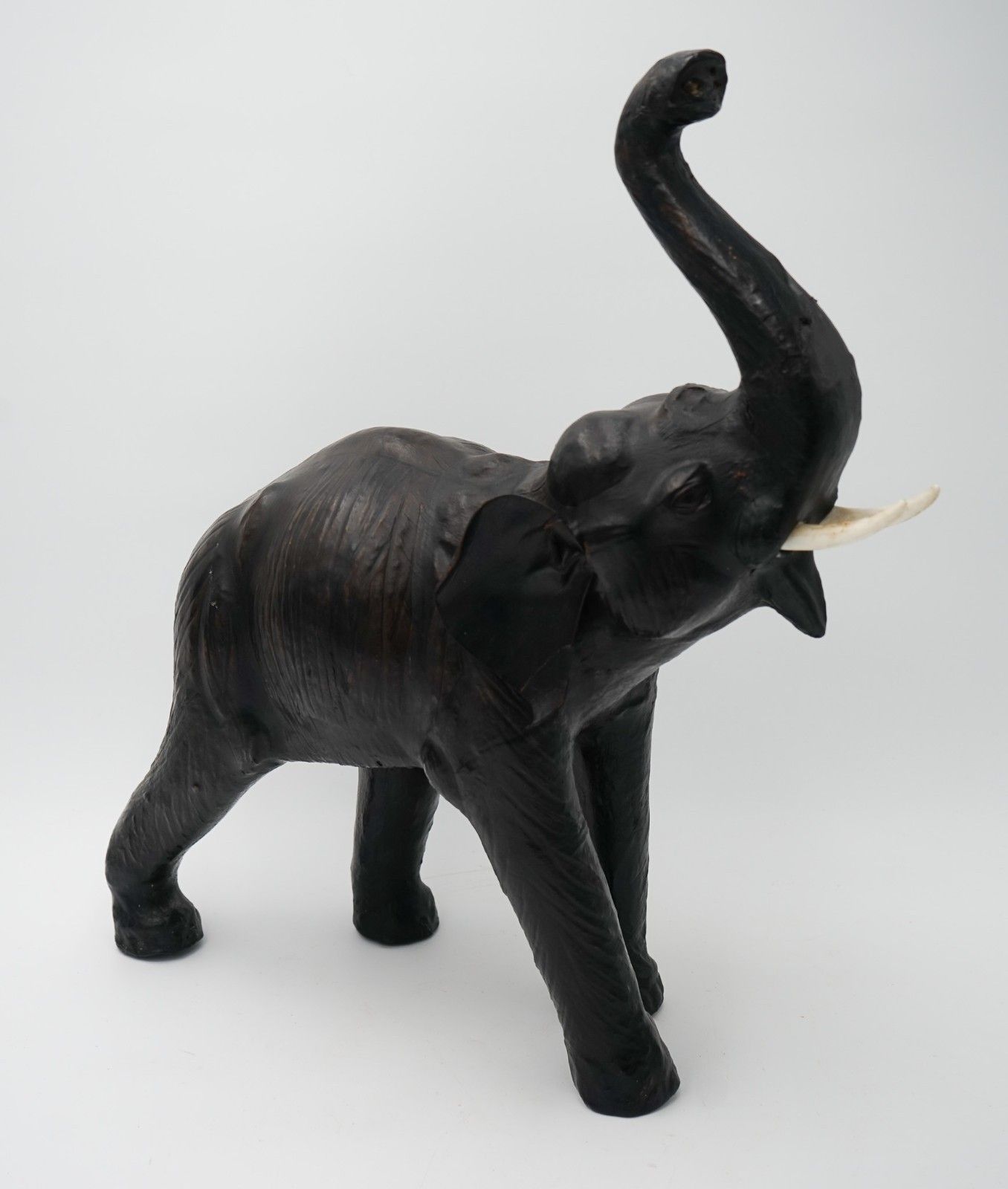 Vintage 1970's Libertys & Co London Aged Leather Elephant Decorative Sculpture photo furniture