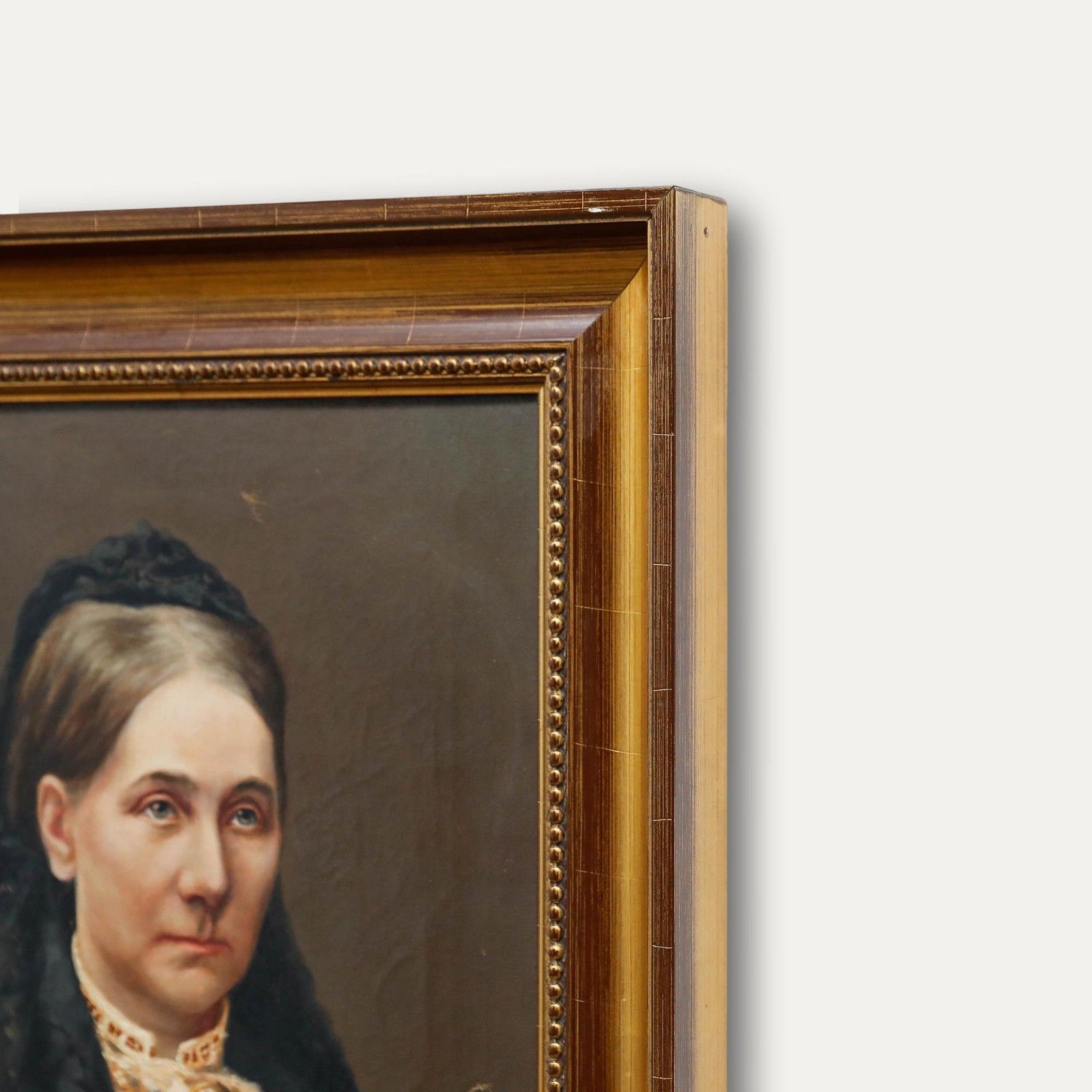 Framed Late 19th Century Oil Portrait Of A Widow photo vinterior