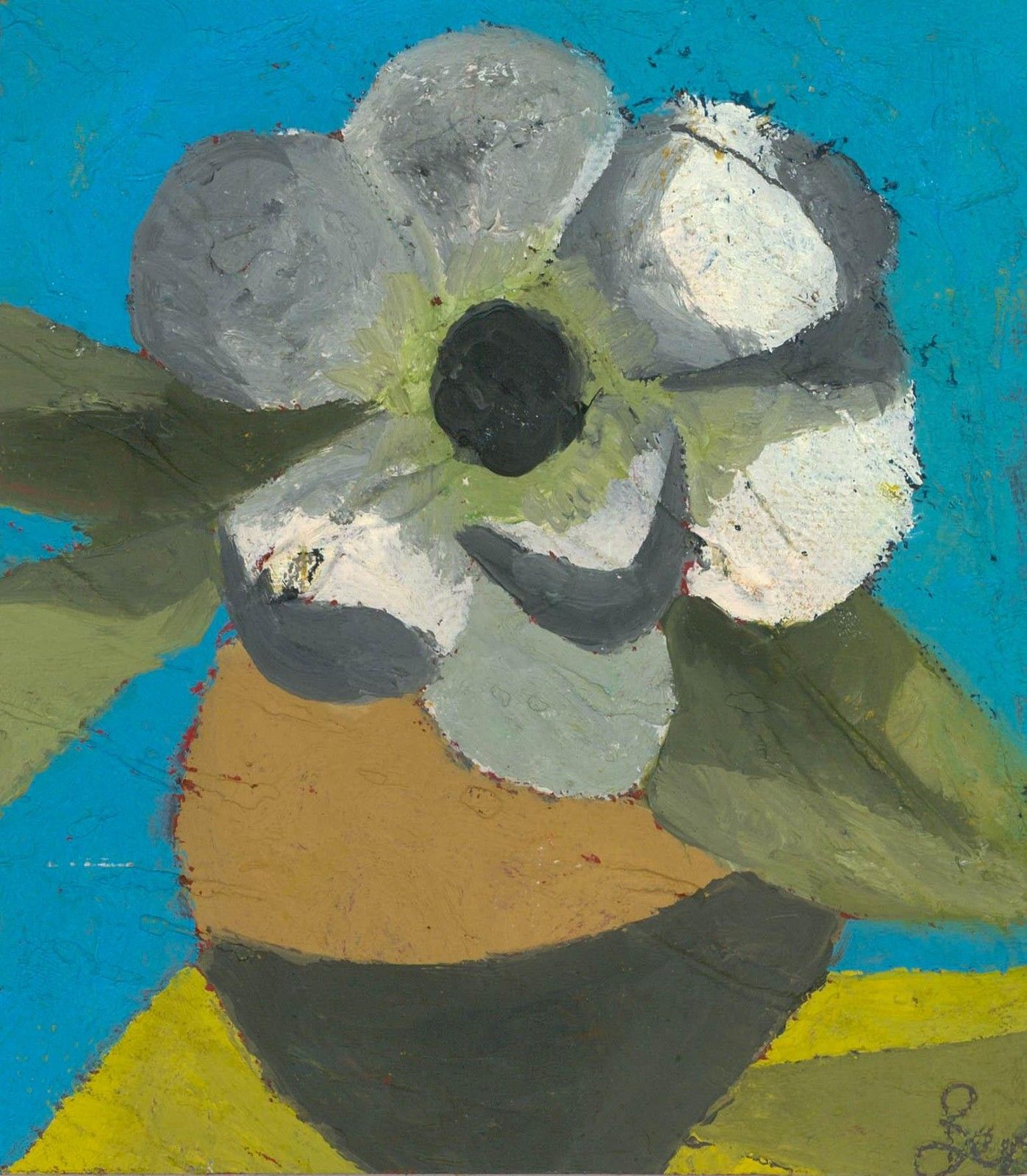 Ben Carrivick Contemporary Oil, Grey Anemone photo furniture