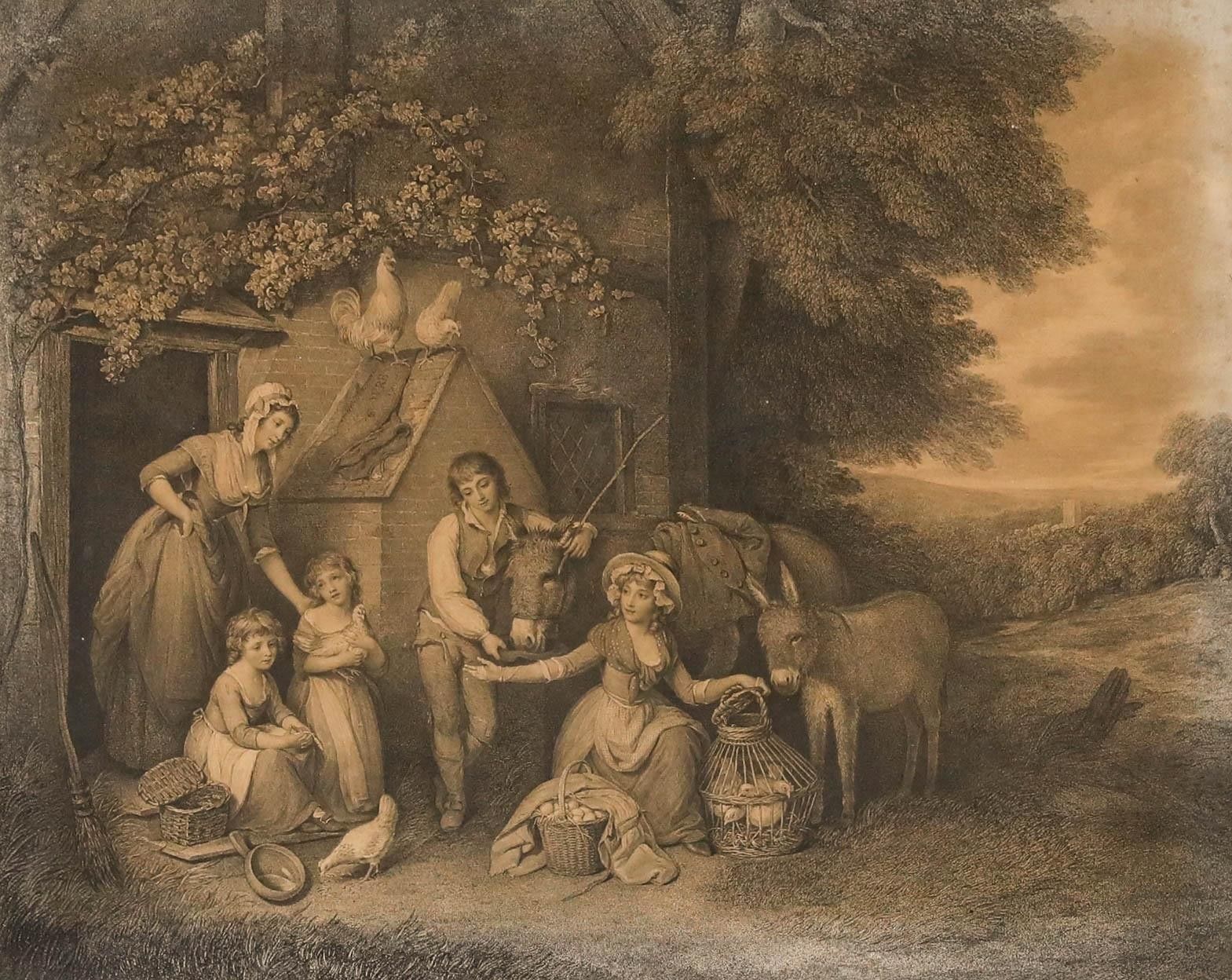 William Nutter After W.R. Bigg Stipple Engraving, Favourite Chickens photo furniture
