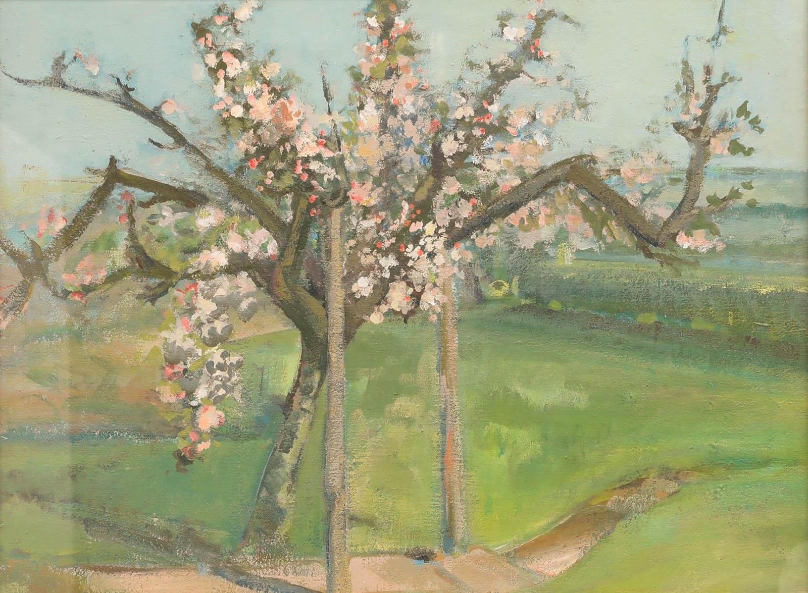 Muriel Mallin (1925 2002) 20th Century Oil, Cherry Blossom photo furniture