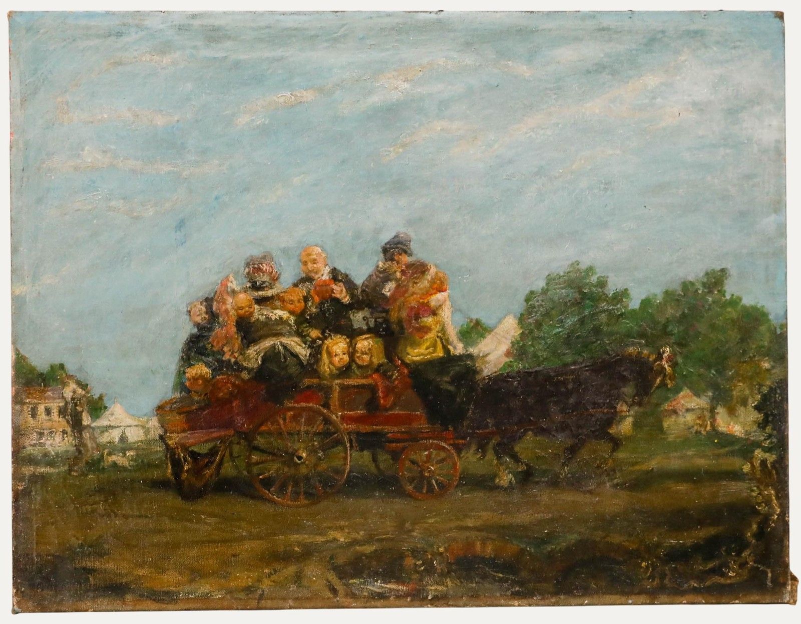 Continental School 19th Century Oil The More The Merrier