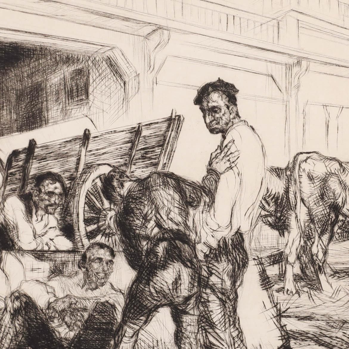 Edmund Blampied (1886 1966) 1927 Etching, Lunchtime In San Sebastian photo Art