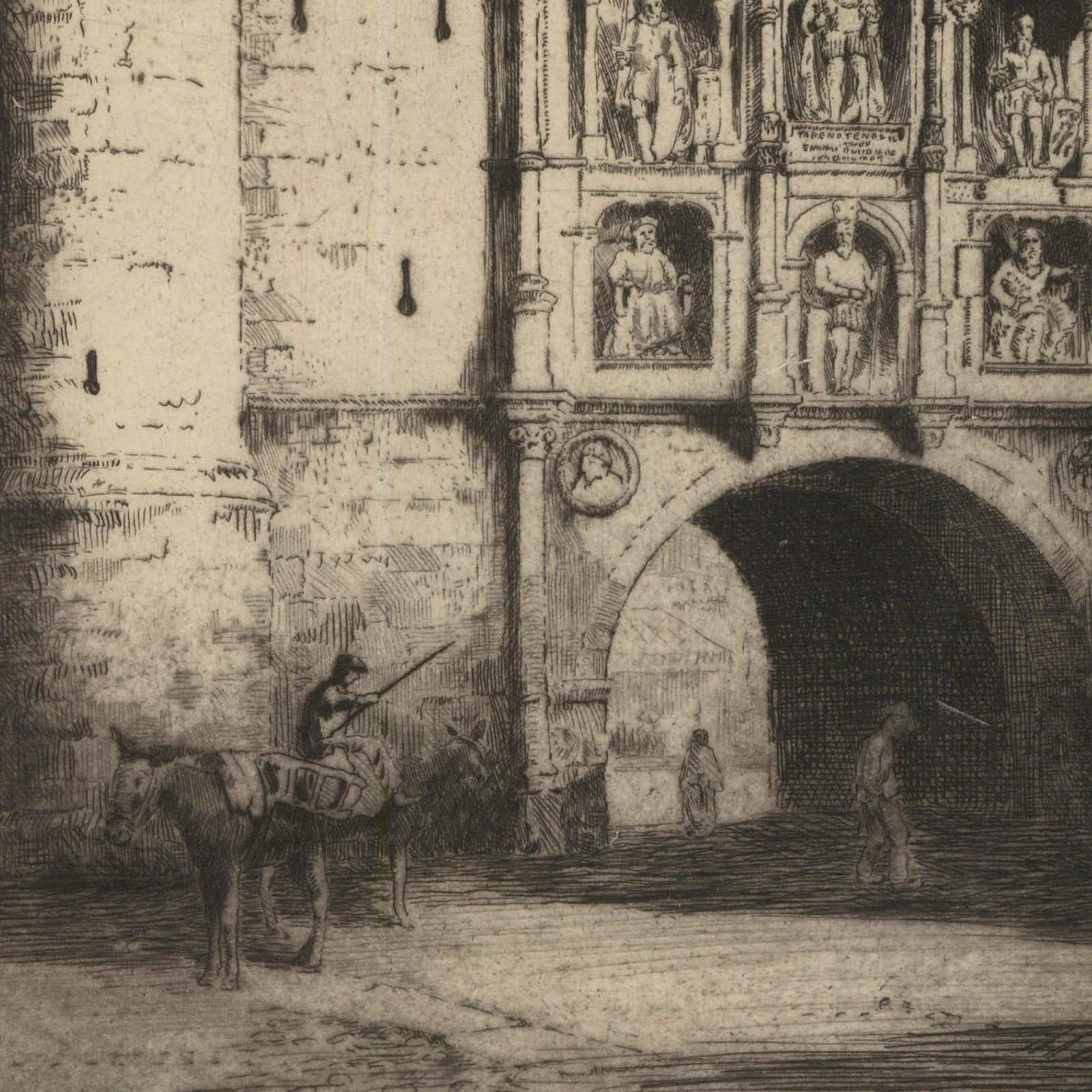 Andrew Fairbairn Affleck (1874 1935) Etching, Arco De Santa Maria photo for sale