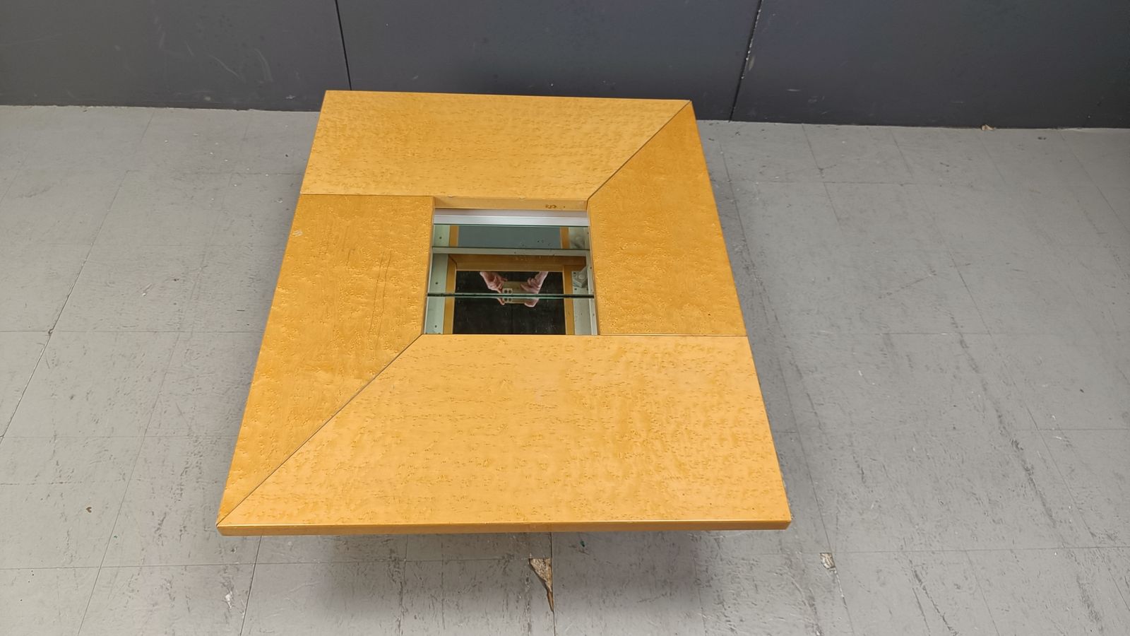 Furniture Vintage Ash Wood Coffee Table By Paul Michel, 1970s photo