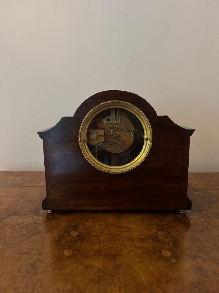 Lovely Quality Antique Mahogany Mantle Clock photo vinterior