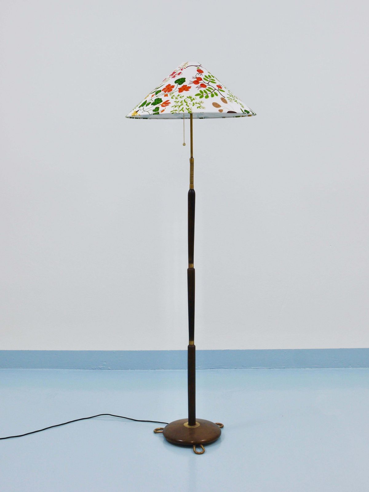 1940s Adjustable Walnut & Brass Floor Lamp, Rupert Nikoll Vienna, Austria, 1950s photo furniture