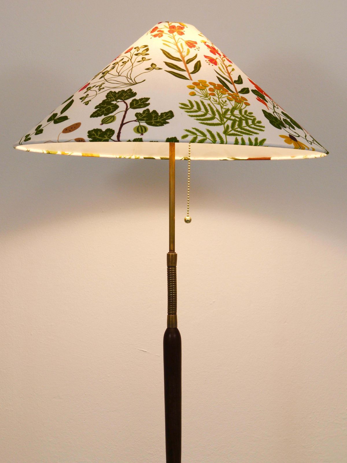 1940s Adjustable Walnut & Brass Floor Lamp, Rupert Nikoll Vienna, Austria, 1950s photo 1827.0